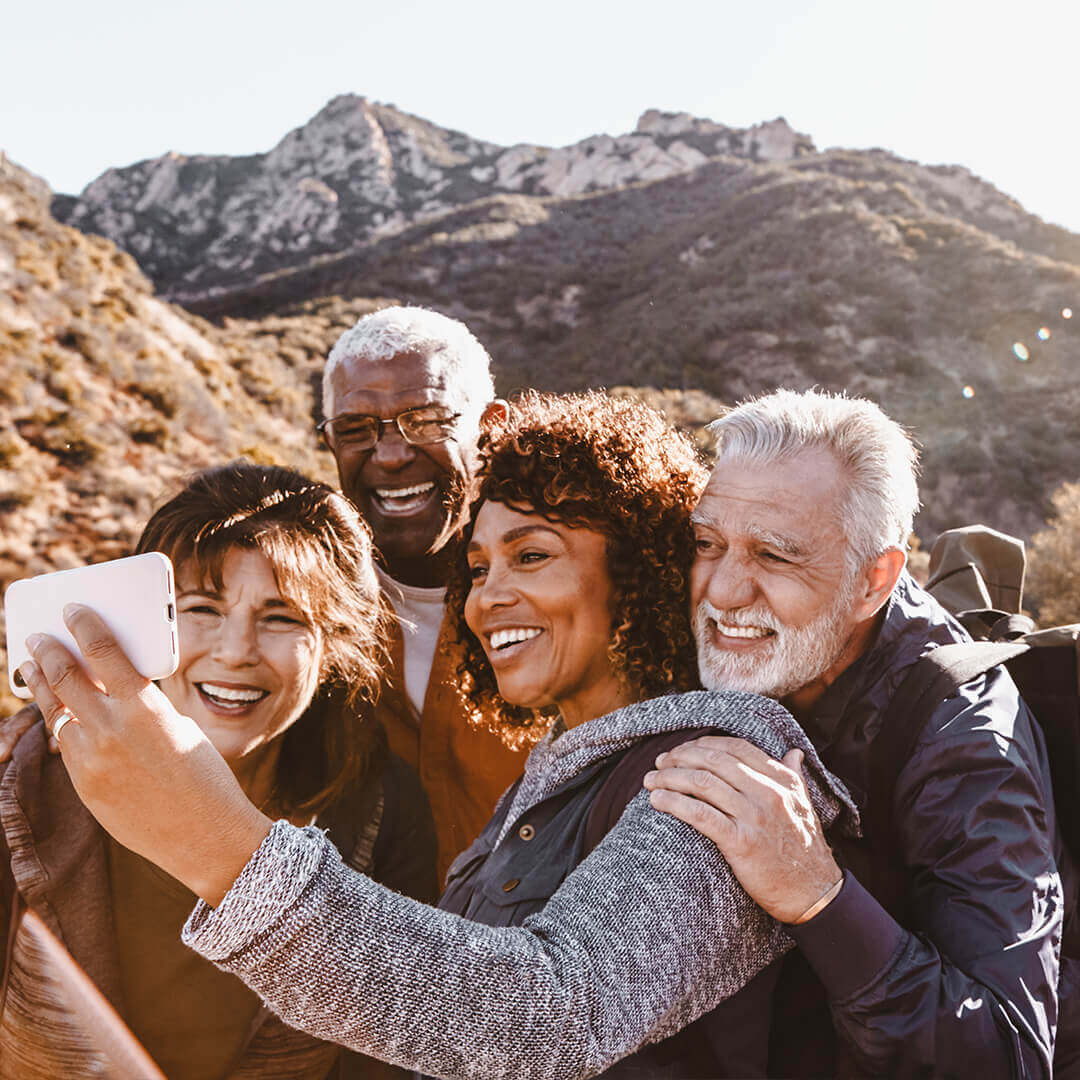 Friends traveling together in retirement